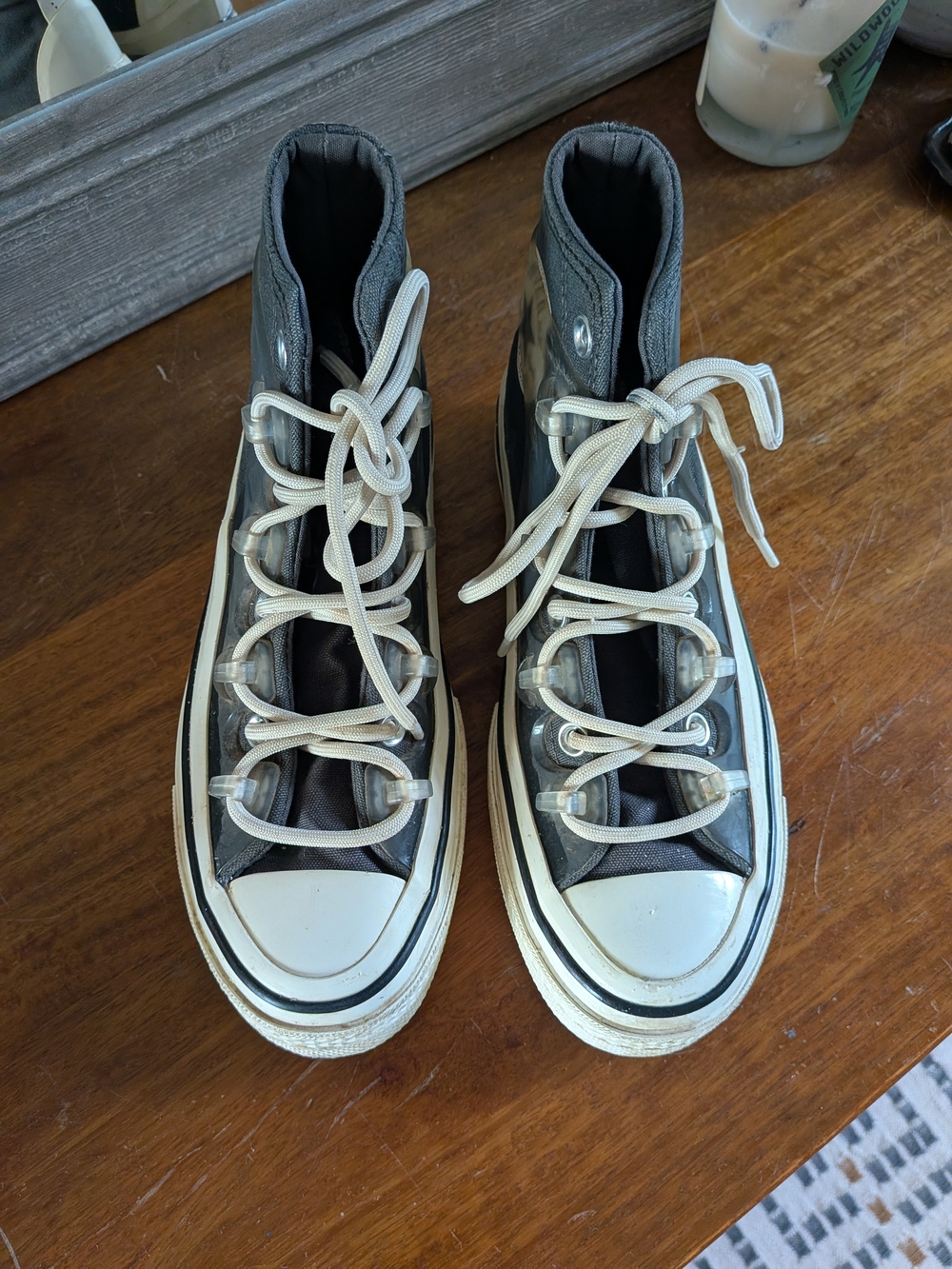 Converse Kids High-Top Sneakers in Charcoal Gray with White Accents